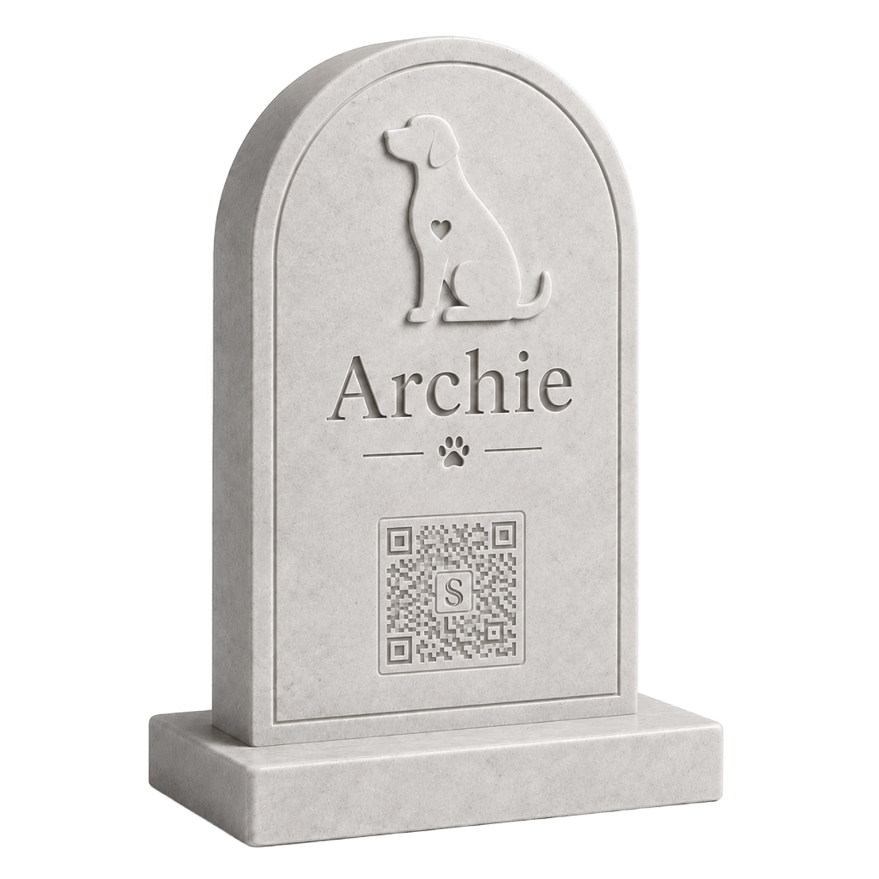 Memory Page QR code on a memorial